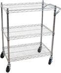 oceanstar AUC1460 3-Tier Heavy Duty All-Purpose Utility Cart, Chrome, 32.5x18.5x36.6 cm