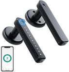 Fingerprint Door Lock, Millionhome Door Lock with App/Code/Backup Key/Fingerprint Door Knob Keyless Entry Door Lock with Handle for Home Hotel Office Apartment Bedroom Black