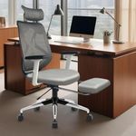 Kepler Brooks Office Chair | 3 Years Warranty | Chairs for Office Work, Diwali Gifts, 2D Headrest & Armrest, Multi Synchro Tilt Lock Mechanism, Seat Sliding & Footrest (Marvel Pro, Grey)