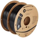 Polymaker PETG Filament 1.75mm Bundle 2x1kg, Strong Black PETG 3D Printer Filament Bundle - PolyLite PETG 1.75mm Black 3D Printing Filament 2 Rolls, Print with Most 3D Printers