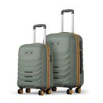 Safari Crescent 8 Wheels Set of 2, Cabin & Check-in Trolley Bags Hard Case Polycarbonate 360 Degree Wheeling System Luggage, Travel Bags, Suitcase for Travel, Trolley Bags for Travel, Thyme Green