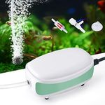 FEDOUR Aquarium Air Pump, Fish Tank Oxygen Pump with Accessories, Quiet Whisper Aerator for 1L-40L Fish and Turtle Tank