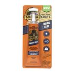 Gorilla Fabric Glue, 100% Waterproof, No Sew Solution, Washer/Dryer Safe, Permanent Bond, 2.5fl oz/73ml, Clear, (1-Pack), 8215402