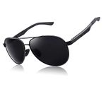 CGID Sunglasses Mens Polarised Premium Al-Mg Alloy Pilot UV400, Flexible Spring Hinges Sun Glasses for Men Women Shades