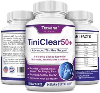 Tinnitus Relief for Ringing Ears Supplement: Natural Hearing Health Formula – Flavonoid-Free, with Vitamins, Melatonin, Ginkgo Biloba & Magnesium – For Men & Women, 120 Capsules, Made in USA