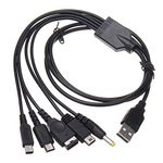 IRYNA 1Pcs 5 in 1 Charging Cable Multi Charger Cable with Multiple USB Cable Charging Lead for DS Lite, PSP 1000 2000 3000,3DS XL,2DS,Dsi XL,Wii U/New 3DS XLNDS/GBA SP(Gameboy Advance SP)