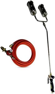 BRENNER Dual Head Propane Weed Burner Torch Kit – Heavy Duty Roofing Blow Torch with 4 Bar Adjustable Regulator & LPG Hose – Patio Weed Burner, Driveway Weed Killer, Plumbing Torch & Outdoor Heating