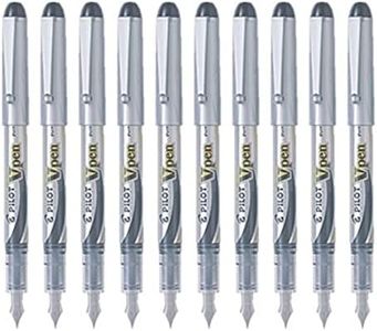 Pilot V Pen (Varsity) Disposable Fountain Pen, Fine Point, Black Ink, Value Set of 10