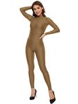 Kepblom Womens Turtleneck Long Sleeve Dance Unitard One Piece Full Bodysuit Costumes