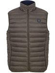 Tokyo Laundry Men's Yellin Quilted Puffer Gilet with Fleece Lined Collar - Khaki - M