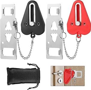 2 Pack Portable Door Lock with Gift Bags, H HOME-MART Door Locks,Travel Lock, Add Extra Locks for Additional Safety and Privacy Lock Down for School, Airbnb, Home,Hotel(Set of 2)