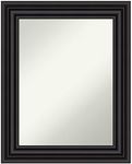 Amanti Art Bathroom Mirror, Colonial Black Wall Mirror for use as Bathroom Vanity Mirror Over Sink (30 x 24 in.) Non-Beveled Mirror, Black Mirror, Traditional Mirror from WI, USA