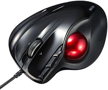 SANWA Wired Ergonomic Trackball Mouse, Computer Rollerball Mice, Laser Sensor, 34mm Trackball, 400/800/1200/1600 Adjustable DPI, 5 Buttons, Compatible with MacBook, Laptop, Windows, macOS, Chrome OS