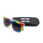 DC DECORIO® 2022 Thug Life Sunglasses Pixel Gangsta Life Funny Novelty Shades (RAINBOW)