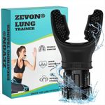 ZEVON® Breathing Trainer - Lungs Exercise Equipment | Breathing Exercise Machine, Oxyboost Breathing Device for Respiratory Muscle Exercise and Increased Sports Breathing Fitness| Men/Women - Black