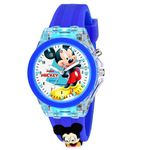 SWADESI STUFF Cute Cartoon Multi Color Lights Rubber Strap Analog Watch for Girls (Blue Micky)