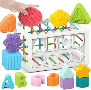 Montessori Toys for 1 1+ Year Old Toddler,14 Pcs Baby Toys 3-6-12-18 Months Sensory Bin Toys, Colorful Cube Baby Learning Sorter Toy Christmas Birthday Gifts Stocking Stuffers for Kids 1-3