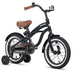 JOYSTAR 16 Inch Kids Beach Cruiser Bike with Training Wheels for Ages 4-7 Years Old Girls & Boys Toddler Kids Bicycle Black