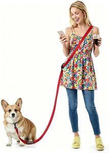 Heelay Hands Free Dog Leash, 8.2ft Multifunctional Crossbody Rope with Explosion-Proof Handle and Adjustable Training Hands Free Leash for Medium Dog Red