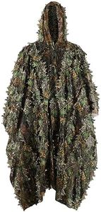 PELLOR 3D Leafy Camo Poncho Camoflage Cape, Ghillie Suit Poncho for Men, Hooded Cape Hunting Suit for Hunting Bird Watch Military CS Woodland Hunting