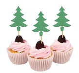 Darling Souvenir, Christmas Tree Cupcake Toppers, Dessert Decorations - Pack Of 20