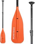 WONITAGO Canoe Paddles Aluminum Paddle with PP Blades, Floating Adjustable Canoe Paddle and Boat Paddle, 122-152 cm/4-5 Ft, Orange