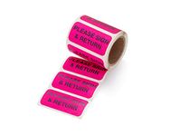 Carstens Medical Stickers – Please Sign & Return Alert and Instruction Labels for Medical Charts, Pink and Black, Roll of 100 Patient Chart Labels, W1.5" x H.75"