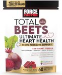 FORCE FACTOR Total Beets Ultimate Heart Health Blood Pressure Support Chews with CoQ10, Beet Root Powder, Grape Seed Extract, Blood Pressure Supplement for Circulation & Blood Flow, 60 Soft Chews