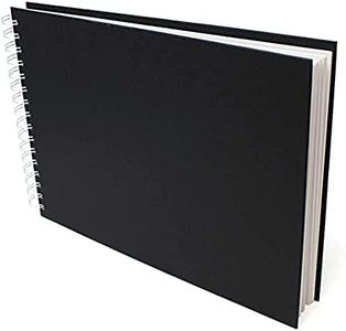 Artway Studio – Spiral Bound A4 Sketchbook – Landscape - 96 Sides/48 Pages of 170gsm Cartridge Paper – Black Hardback Sketchbook