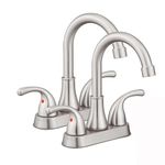 Fransiton 2 Handle 3 Holes Bathroom Sink Faucet with Pop Up Drain 360 Degree High Arc Swivel Spout Lavatory Faucet (Brushed Nickel)