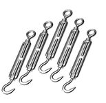 WeighTAJ Stainless Steel SS304 Grade - Eye to hook Turnbuckle - Wire Rope Turnbuckle Straining Screw/Open Body Rigging/Wire Rope Tension - Rust Proof, Corrosion Resistant (M6/6mm, 2pc)