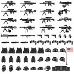 MaozyHomie 83 Pcs Toy Soldiers Figures US Army Battle Toy Set - Weapons Pack Military Weapon Battle Building Blocks Compatible with Major Brand, 3 Years Old and up