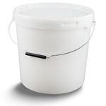 5 x 10L Plastic Bucket Pail + Handle & Lid - Heavy Duty ¦ Food Grade BPA Free ¦ Multi-use Fermentation Feed Dry Food Liquid Chemicals Hydroponics Storage Container