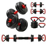 4-IN-1 Adjustable Dumbbells Set, Work As Dumbbell/Barbell/Kettlebell/Push up Stand, Home Gym Weights Strength Training, 20LB, 50 LB Set (50, Pounds)