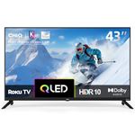 CHiQ U43QM9K 43 inch 4K Smart TV, QLED TV, Roku TV, 4K UHD, HDR10 HLG, Dolby Audio, Works with Alexa, DVB-T2/T/C/S/S2, Support Apple Air-Play, Google Assistant, Prime Video, HDMI2.1, USB2.0