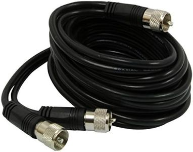 RoadPro RP-12CCP Black 12' CB Antenna Co-Phase Coax Cable with PL-259 Connectors