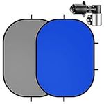 Selens 3x5ft Blue Grey Backdrop for Photography, 2-in-1 Collapsible Background Panel with Clip and Carry Bag for YouTube Videos Photo Studio Props