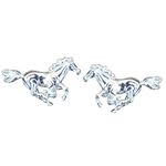 William Sturt Fine Pewter Luxury Handmade Fine Pewter Cantering Mustang Horse Cufflinks