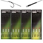 anglerholics 6PCS Carp Fishing Pre Tied Hair Rigs with Barbed Hook in Size 2 4 6 8