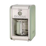 Ariete 1342, Filter Coffee Maker, Tempered Glass Coffee Pot, Capacity up to 12 Cups, 24-Hour Programmable Timer, Auto Power Off, 2000W, Green