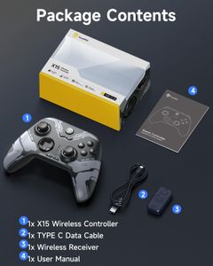 EasySMX X15 Wireless PC Game Controller – Hall Joysticks, Bluetooth, Windows/Android/Switch Compatible