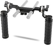 CAMVATE 15mm Rod & Soft Rubber Grip Shoulder Mount Rig with Arri Rosette for DSLR(BlackM6 thread31.8 mm)