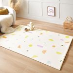 Tiny Land Baby Crawling Mat Reversible Baby Play Mat 78" X 55" Waterproof Non-Slip Larger Playmat Odorless Foam Floor Mat for Infants,Toddlers (Shape)