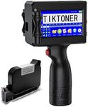 TIKTONER 127T1 Portable Handheld Printer Print Height 2~12.7 mm Handheld Inkjet Printer with 4.3 Inch HD Touch Screen, Handheld Inkjet Printer for Date Batch Number QR Code Barcode Variable Text