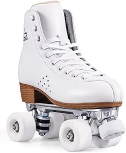 PAPAISON Roller Skates for Women and Girls, Deluxe 2 Layer Microfiber Leather Double Row-Classic Roller Skates for Men, Professional Outdoor Indoor Quad-Skates for Kids & Adults