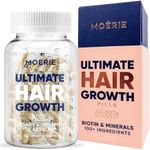 Moerie Ultimate Hair Boost Supplement for Women & Men - Hair, Skin, Nails Vitamins with Biotin & Minerals for Hair Health - Thicker Hair - 60 Capsules