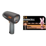 Bushnell - Velocity Speed Gun - Grey - Point & Shoot +/- 1 MPH - 101911 & Duracell Plus C Alkaline Batteries [Pack of 6], 1.5V LR14 MN1400