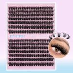 Fluffy Lash Clusters Volume Individual Eyelashes Thick Mink Eyelash Clusters D Curl 10-16mm Cluster Lash Extension 280Pcs False Mink Eyelashes DIY at Home by JIMIRE