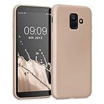 kwmobile Case Compatible with Samsung Galaxy A6 (2018) Case - Soft Slim Metallic TPU Silicone Cover - Metallic Gold