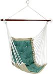 Sunnydaze Tufted Victorian Large Hanging Hammock Chair - Sturdy 300 Pound Capacity - Sea Grass